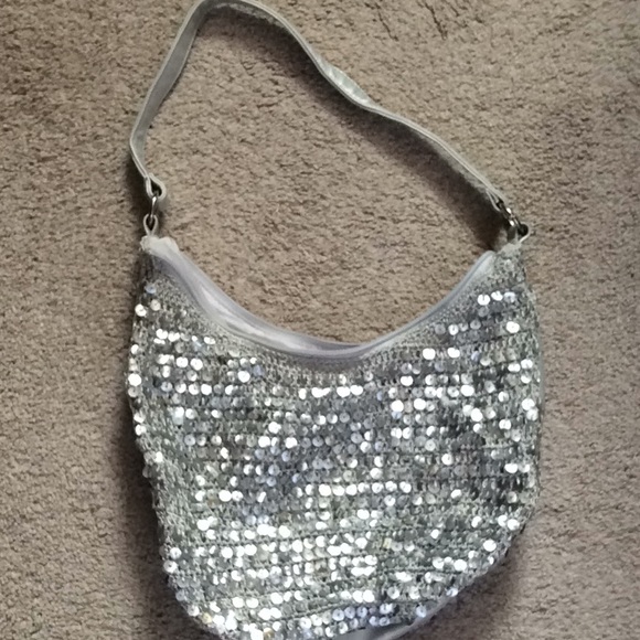 Handbags - Silver sequin hobo purse